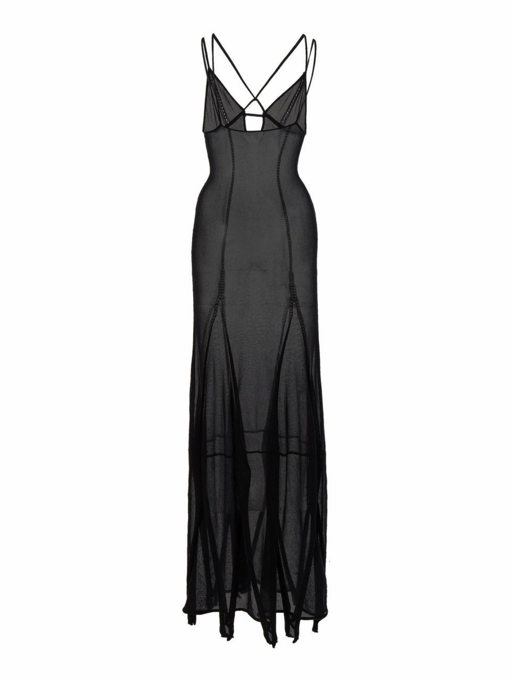 Jacquemus Basgia Organic Cotton-blend Maxi Slip Dress in Black